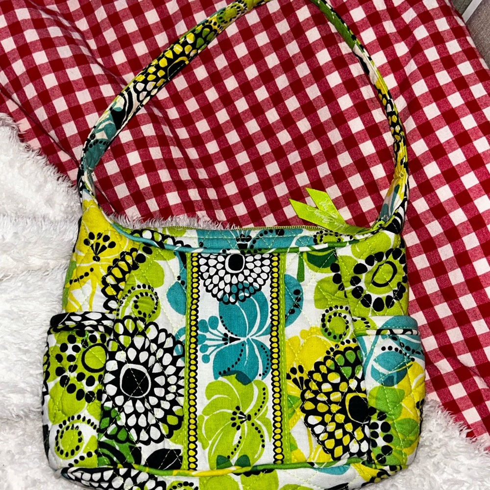 Vera Bradley Green and Blue Floral Shoulder Bag